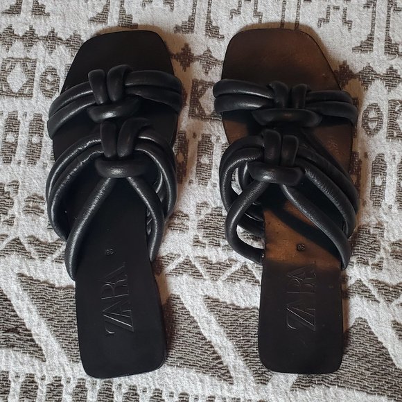 Zara Women's Leather Sandals/Slides